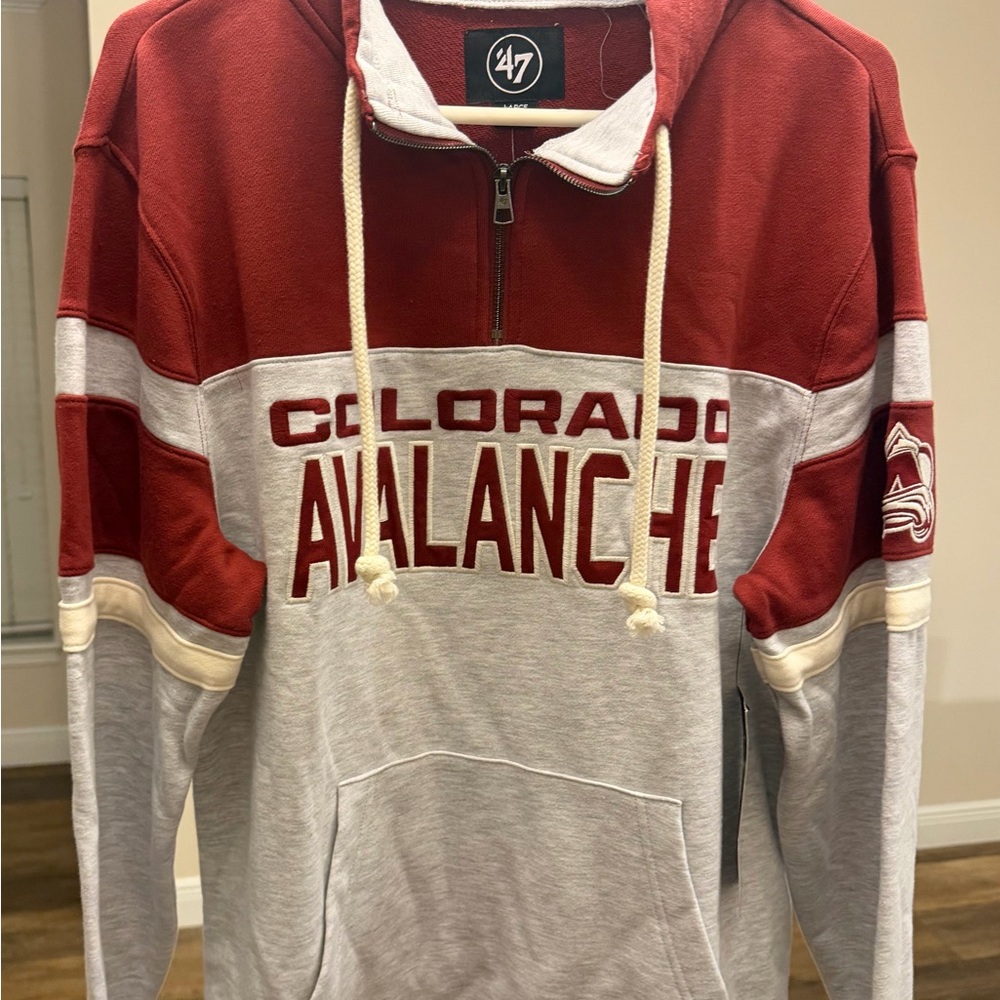 '47 Colorado Avalanche Red & Gray Half-Zip Hoodie